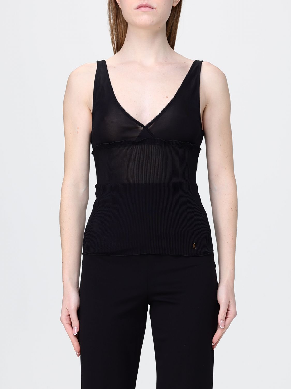 Saint Laurent Top Woman Black SAINT LAURENT