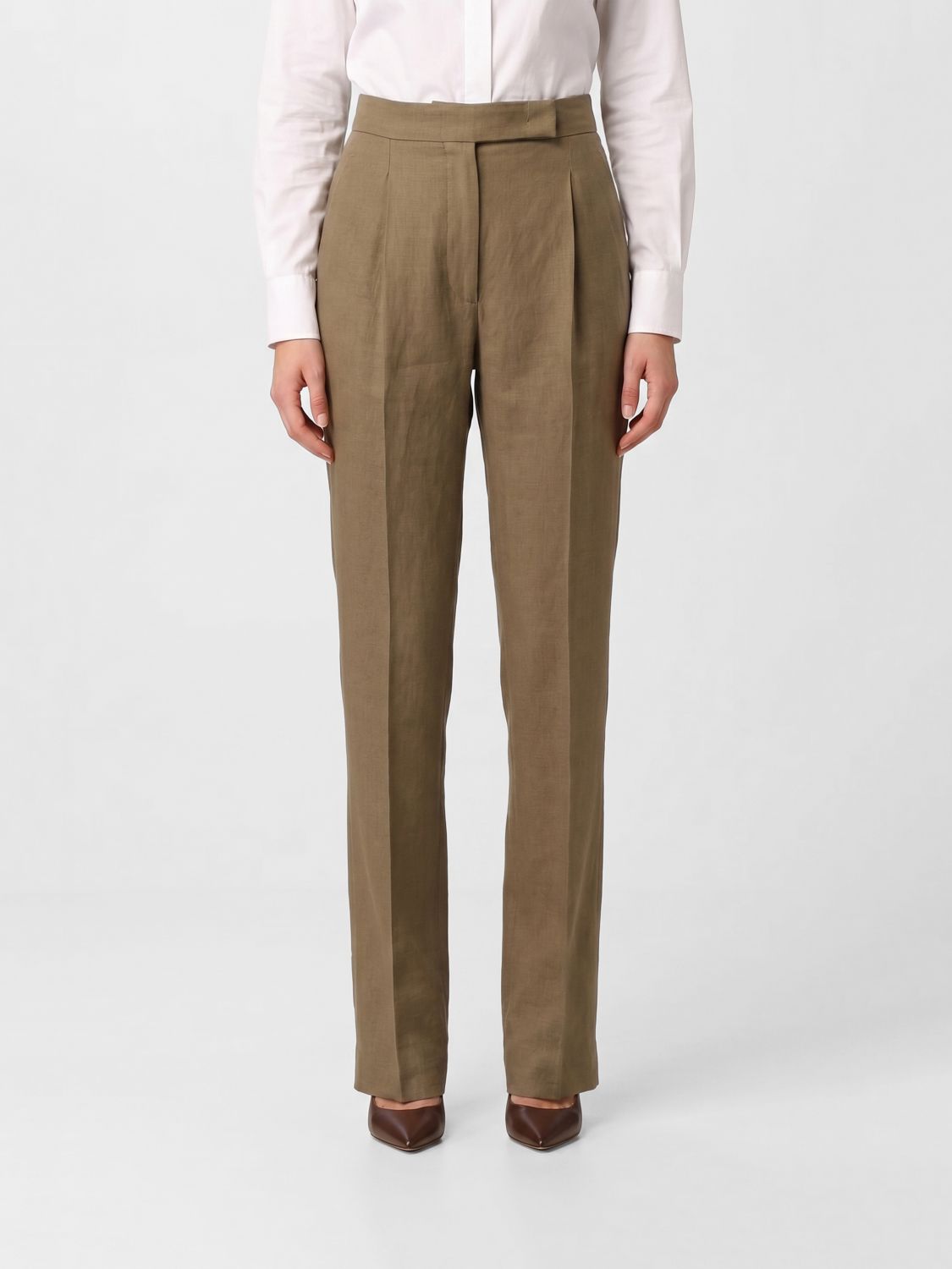 Max Mara Pants Woman Brown MAX MARA