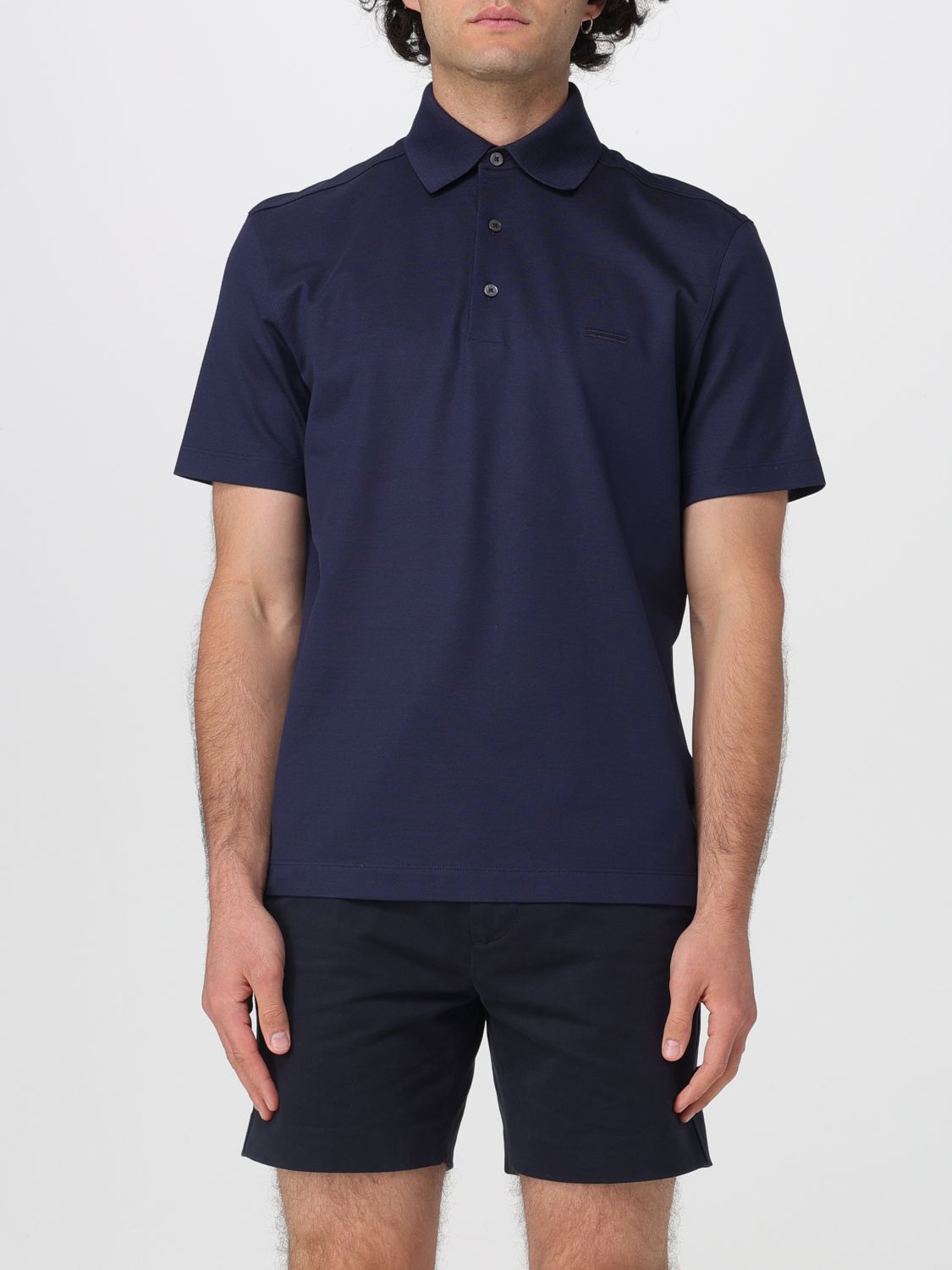 Zegna Polo Shirt Men Blue ZEGNA