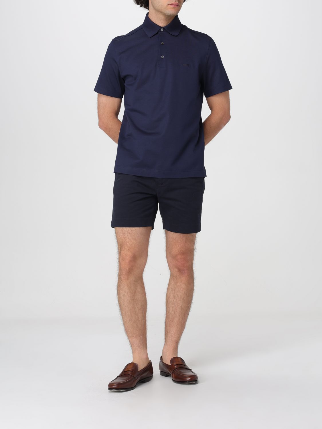 Zegna Polo Shirt Men Blue ZEGNA