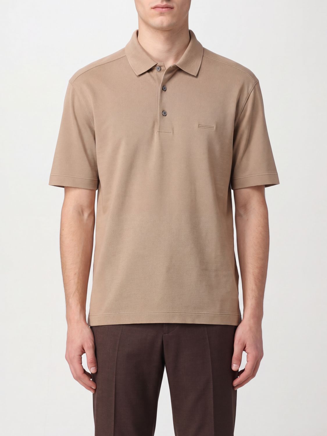 Zegna Polo Shirt Men Beige ZEGNA