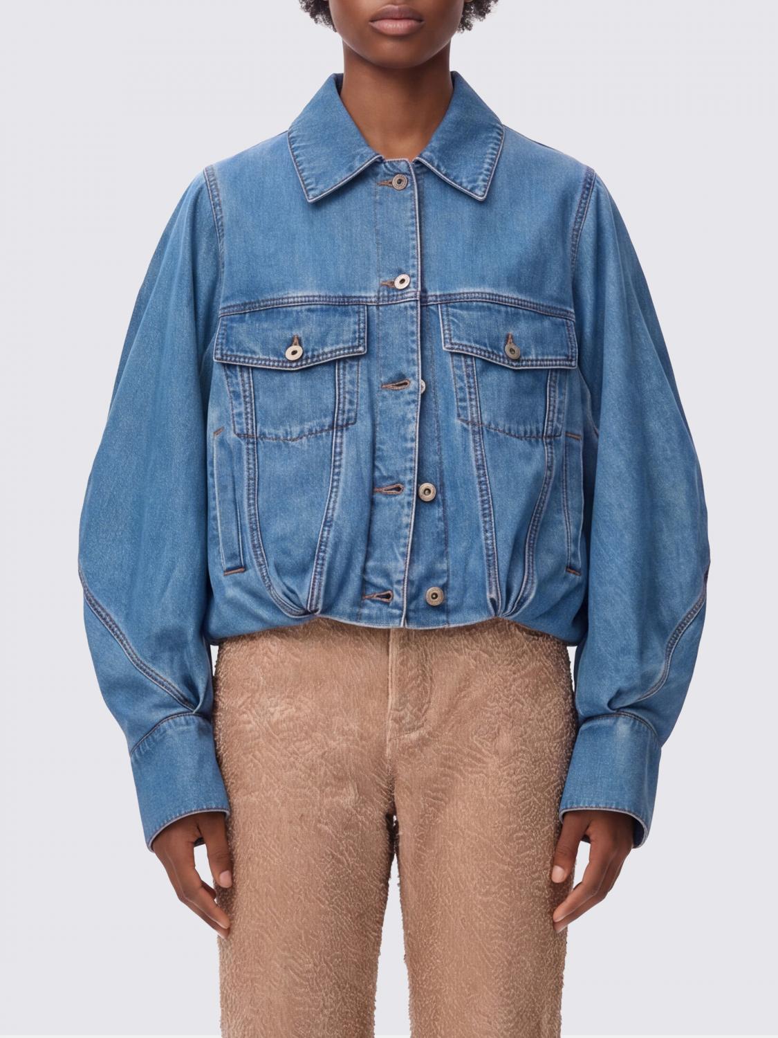 Loewe Jacket Woman Gnawed Blue LOEWE