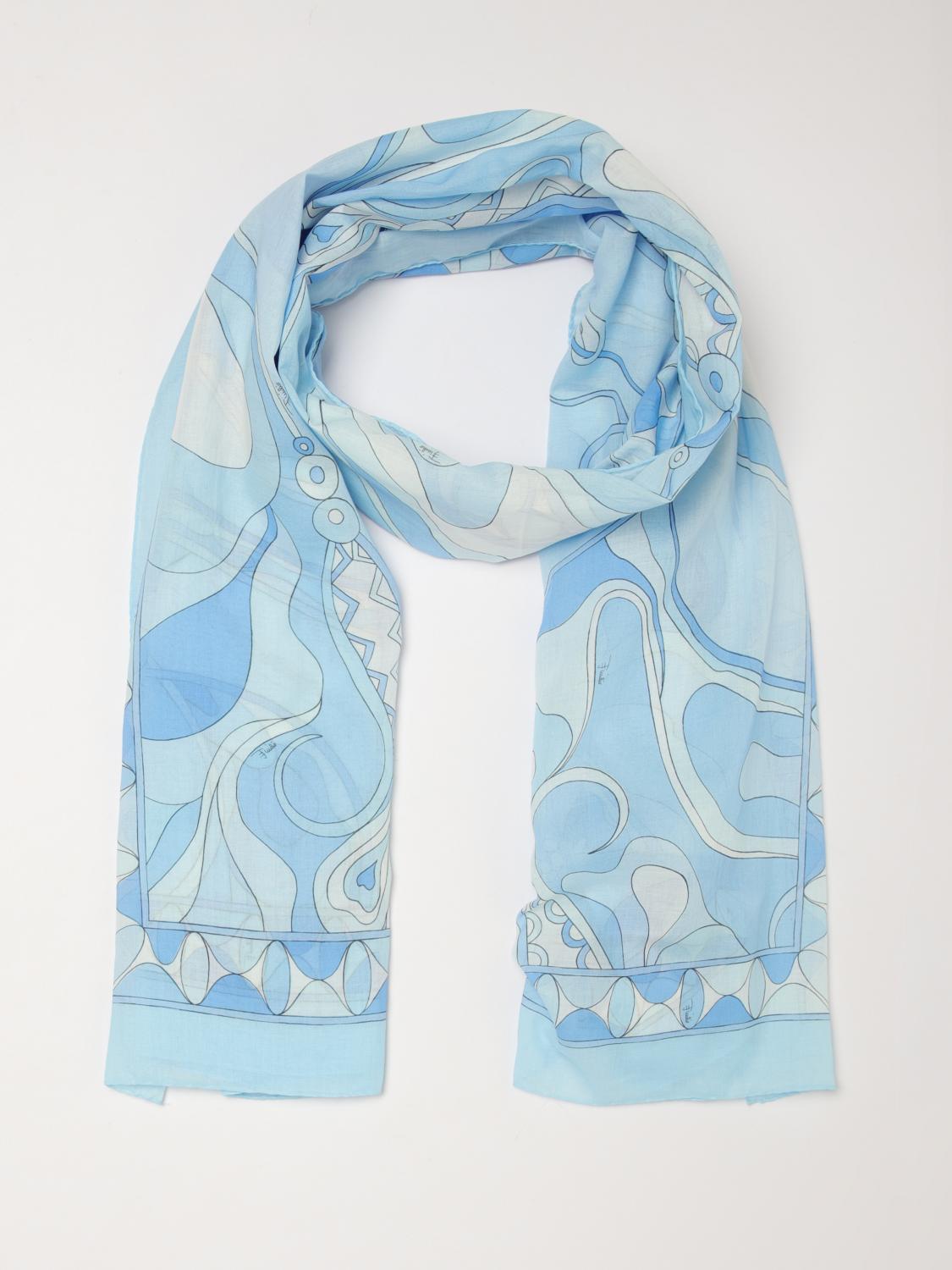 Pucci Neck Scarf Woman Gnawed Blue PUCCI