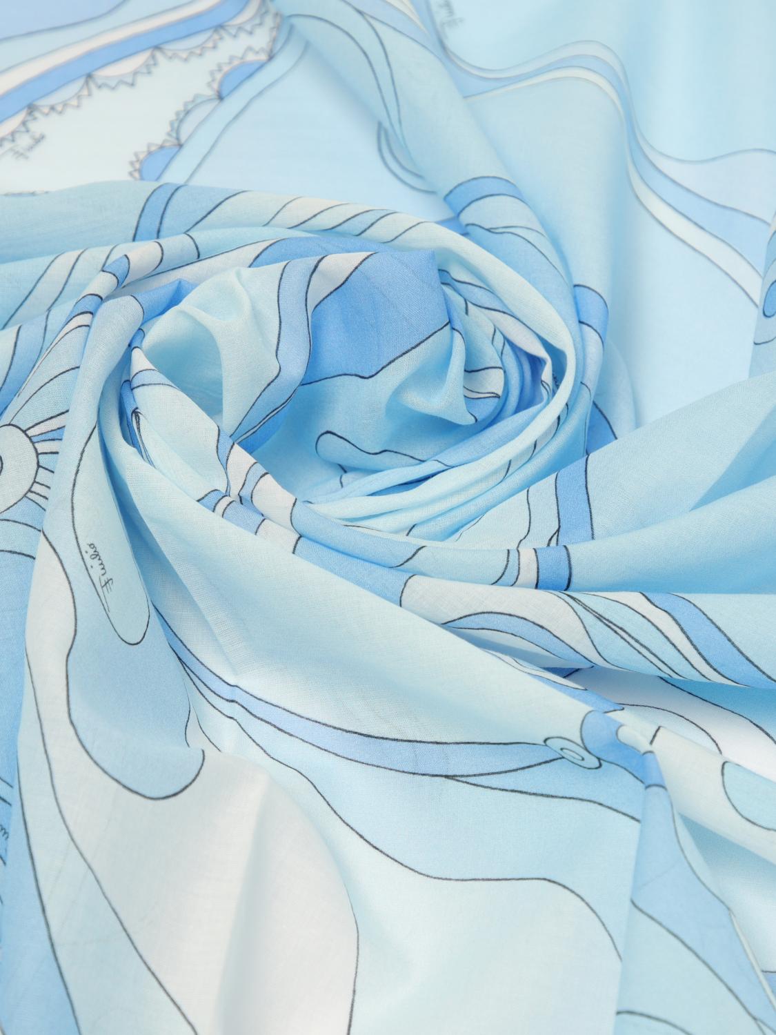 Pucci Neck Scarf Woman Gnawed Blue PUCCI