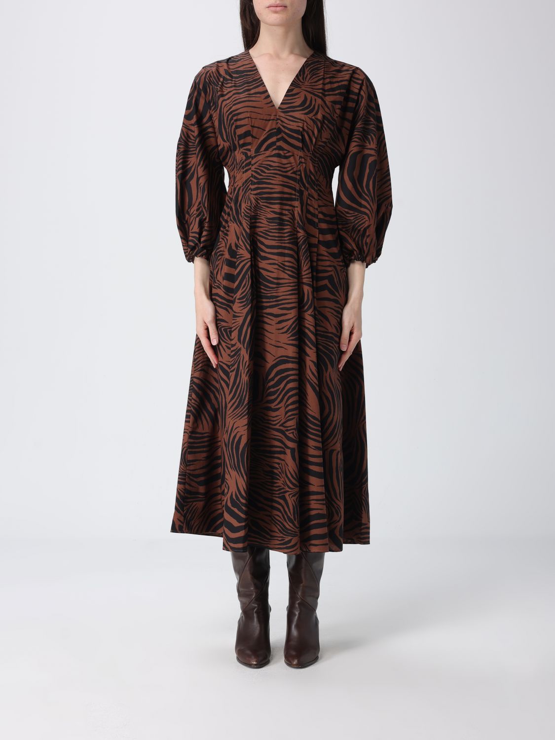 Max Mara Studio Dress Woman Brown MAX MARA STUDIO