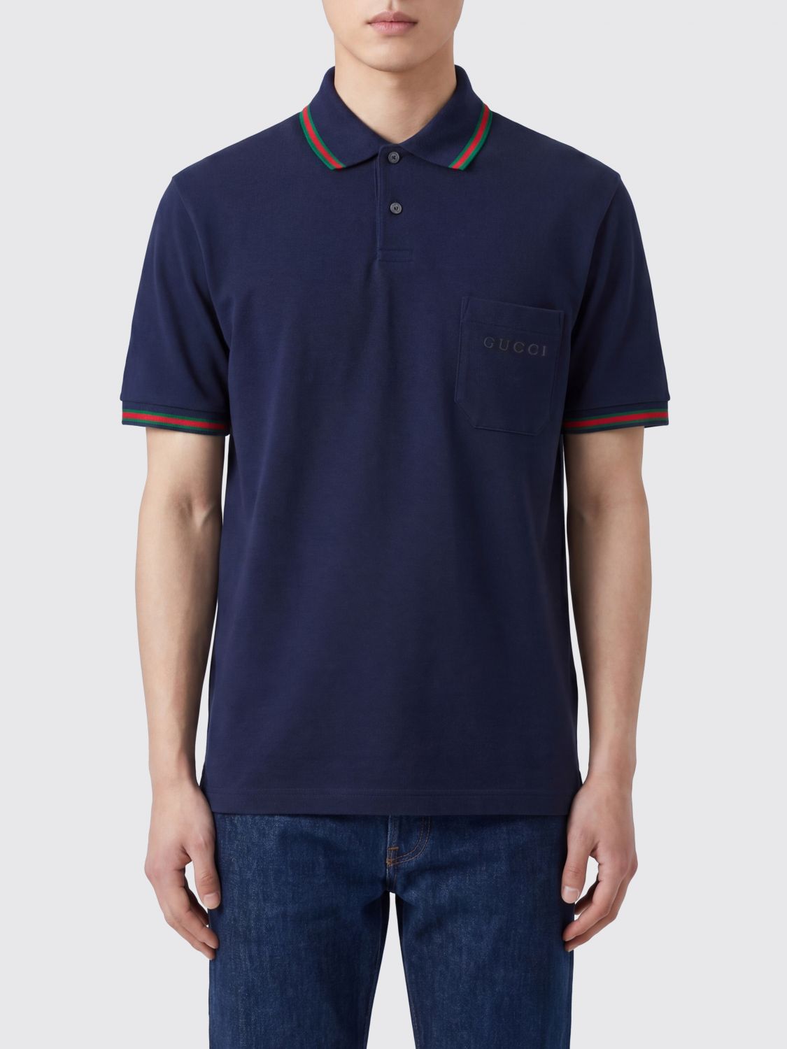 Gucci Polo Shirt Men Blue GUCCI