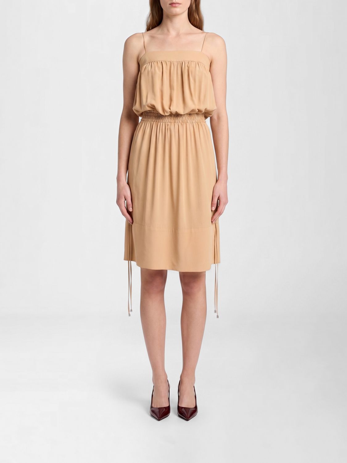 Saint Laurent Dress Woman Beige SAINT LAURENT
