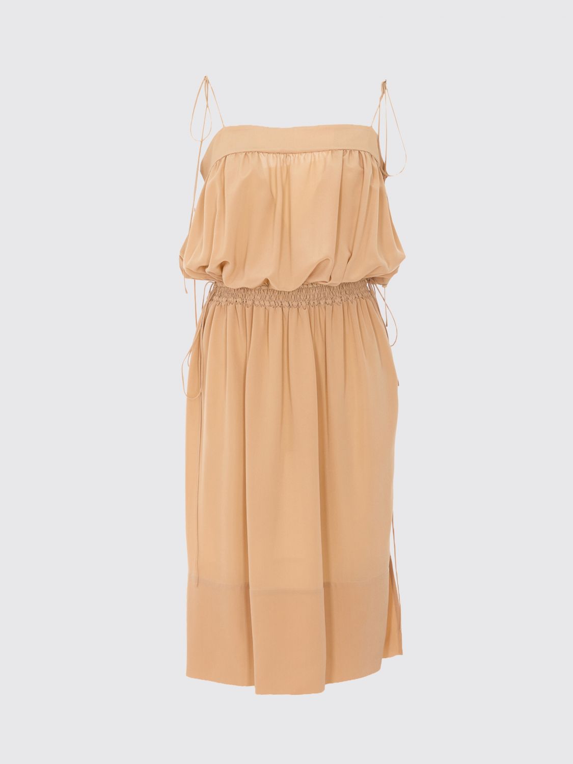 Saint Laurent Dress Woman Beige SAINT LAURENT