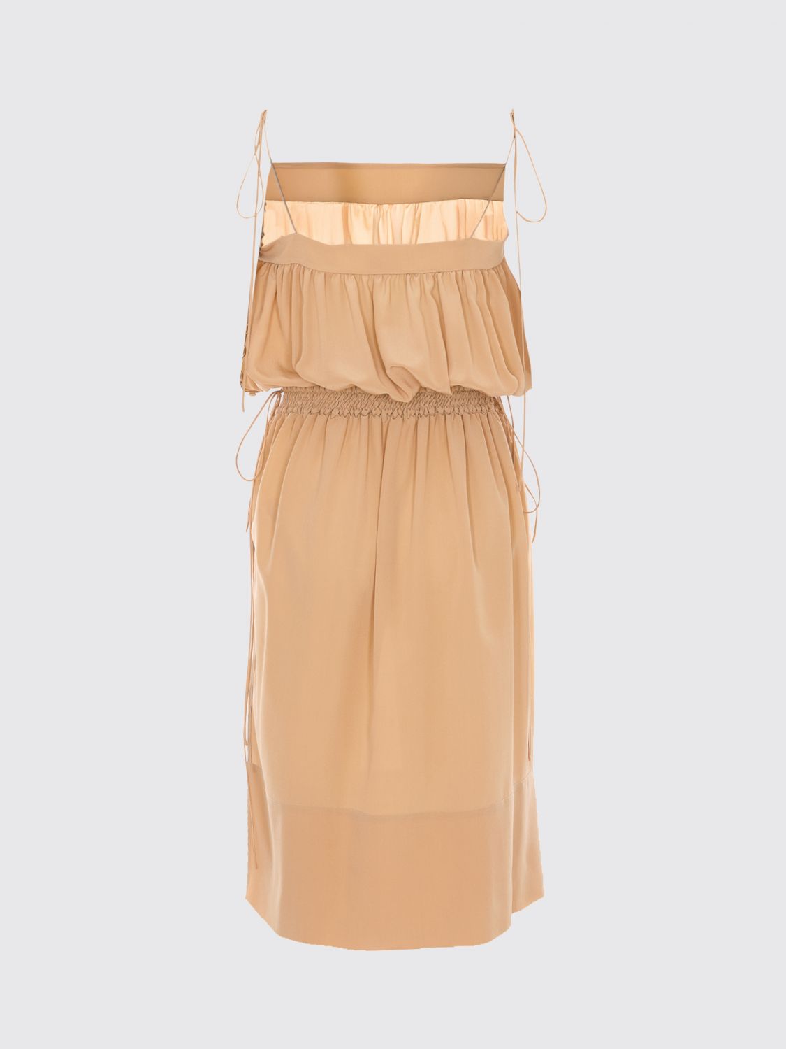 Saint Laurent Dress Woman Beige SAINT LAURENT