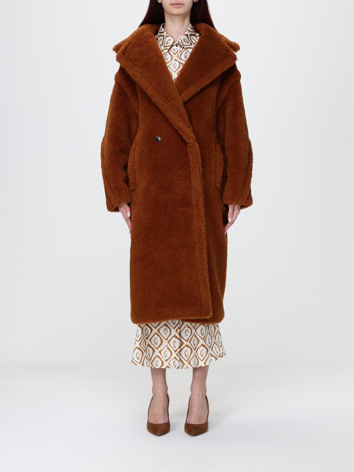 Max Mara Fur Coat Woman Brown MAX MARA