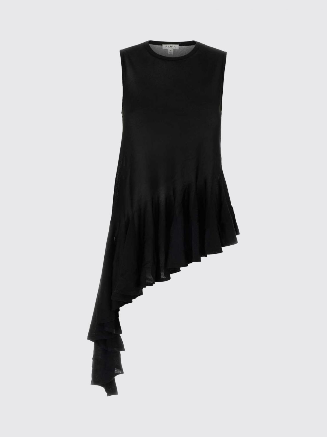 Alai�A Women Crew Neck Asymmetrical Knit Top Alaia In Viscose ALAIA