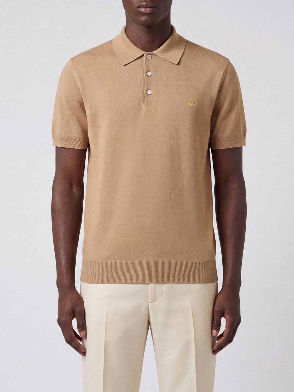 Gucci Polo Shirt Men Brown GUCCI