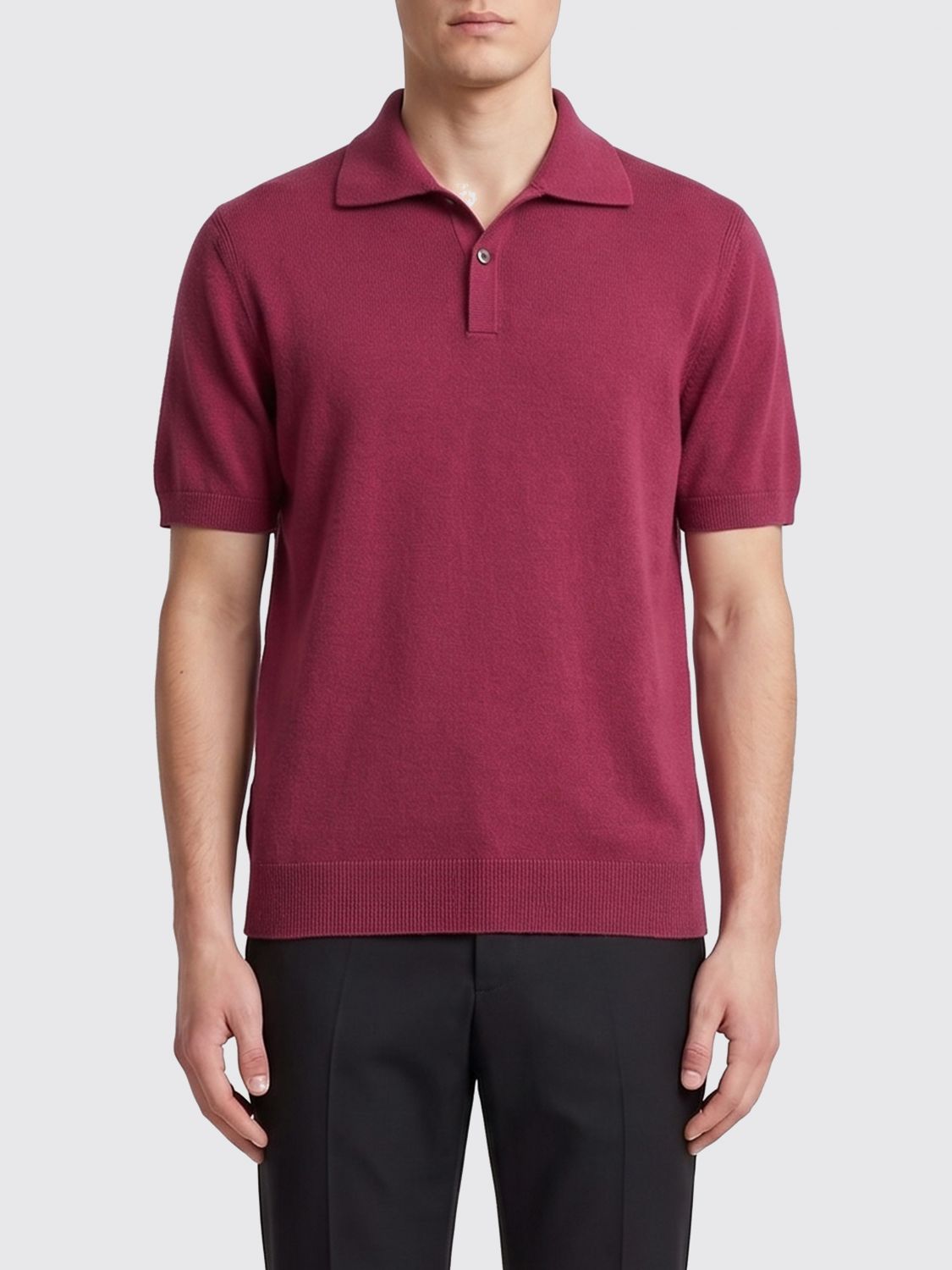 Zegna Polo Shirt Men Crimson ZEGNA