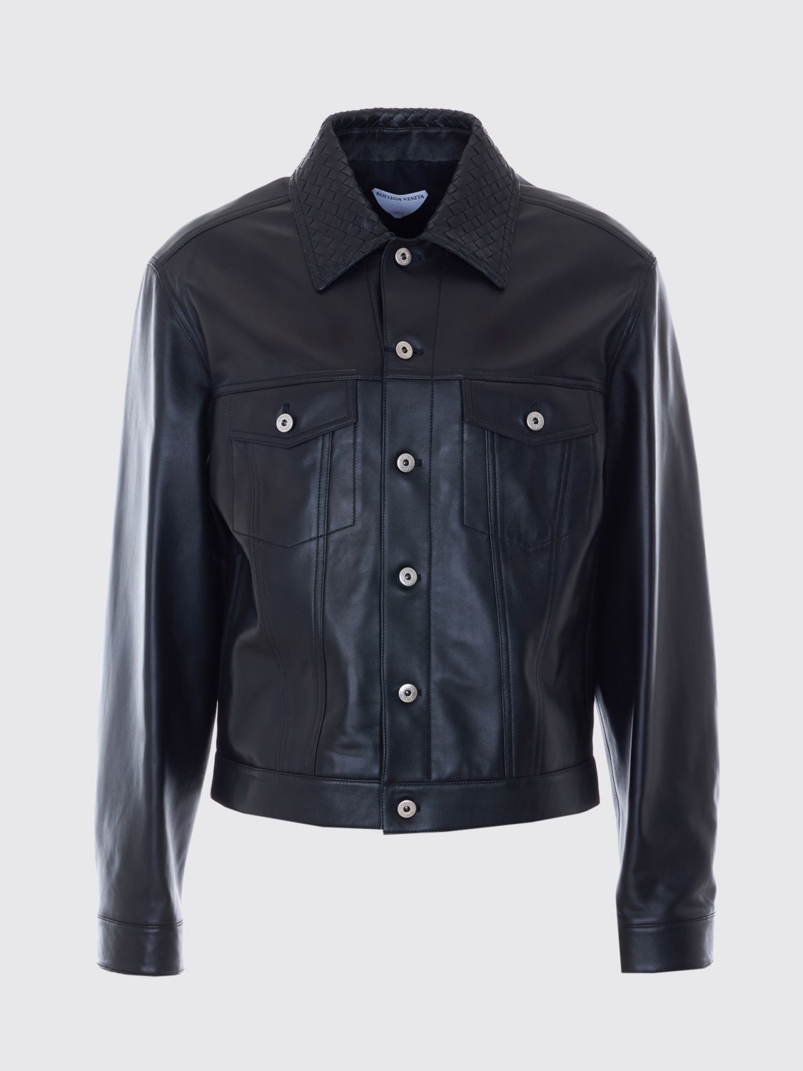 Bottega Veneta Men Bottega Veneta Leather Shirt Jacket BOTTEGA VENETA