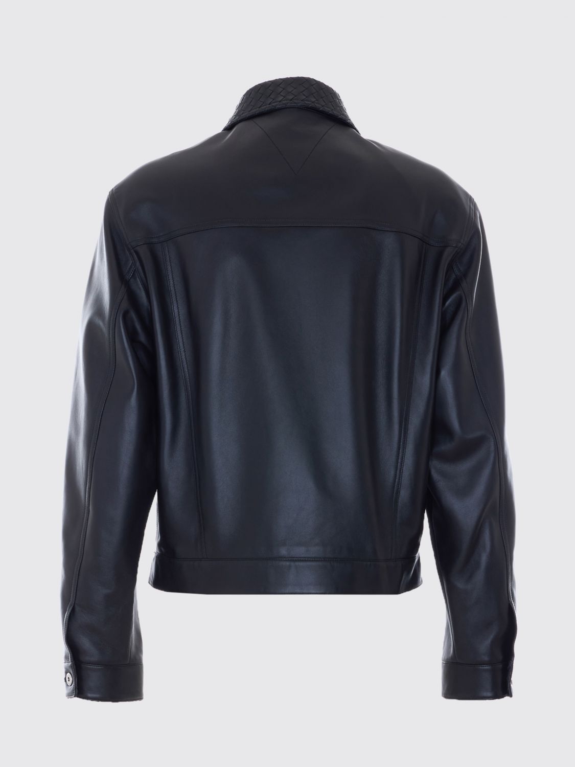 Bottega Veneta Men Bottega Veneta Leather Shirt Jacket BOTTEGA VENETA