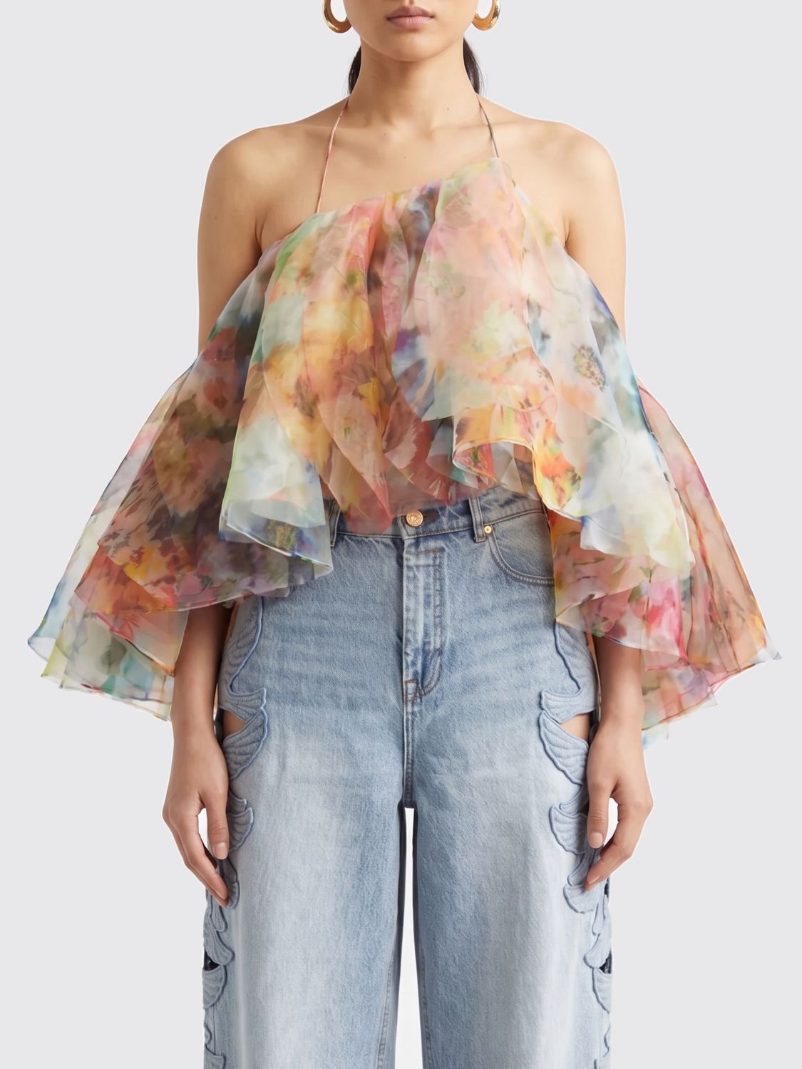 Zimmermann Women Luna Fanned Multicolor Top ZIMMERMANN