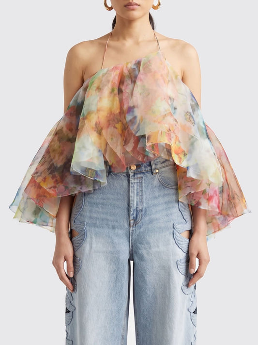 Zimmermann Women Luna Fanned Multicolor Top ZIMMERMANN