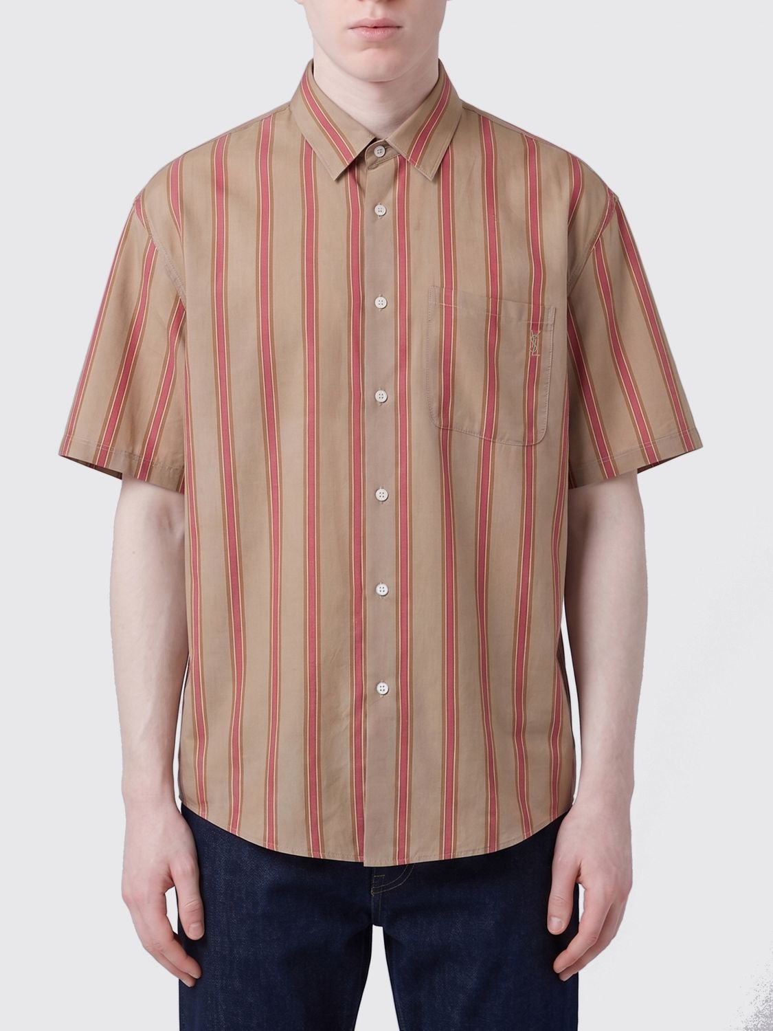 Saint Laurent Shirt Men Beige SAINT LAURENT