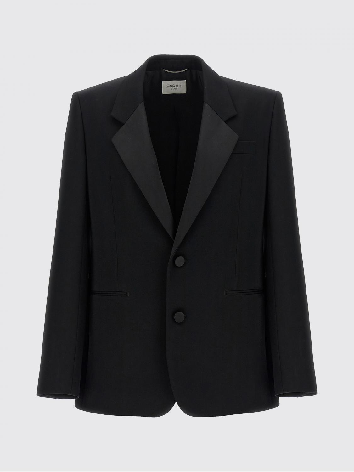 Saint Laurent Men Saint Laurent Single-Breasted Wool Blazer SAINT LAURENT