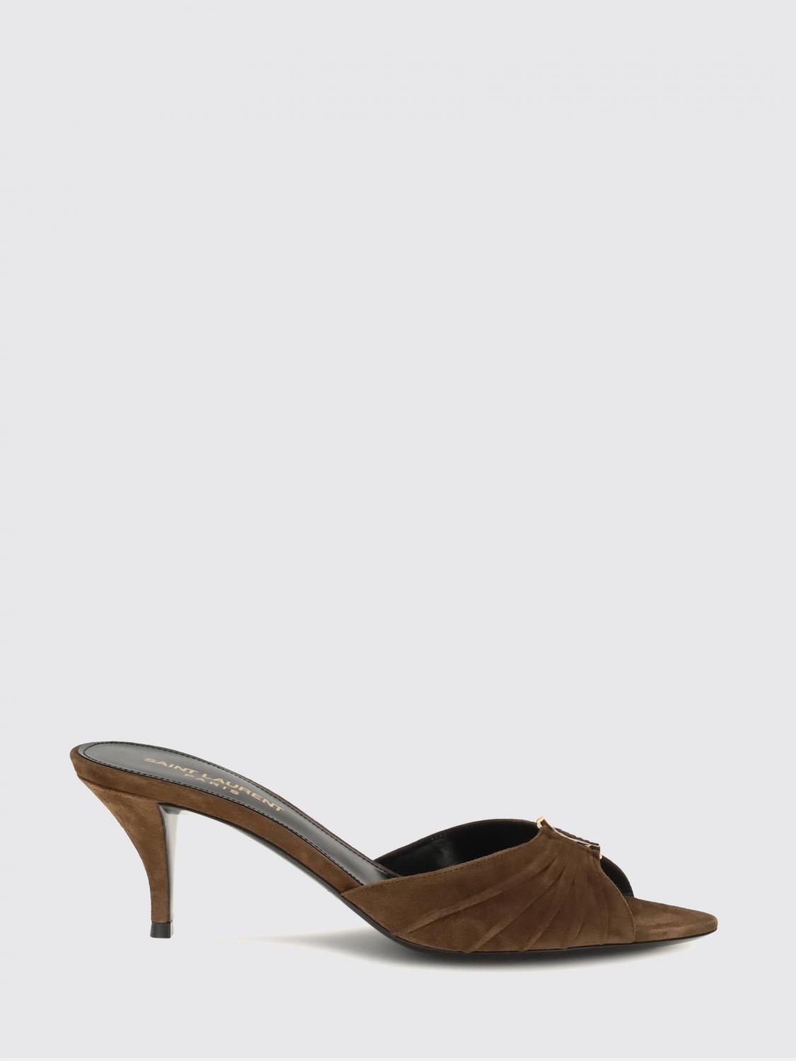 Saint Laurent Heeled Sandal Woman Brown SAINT LAURENT