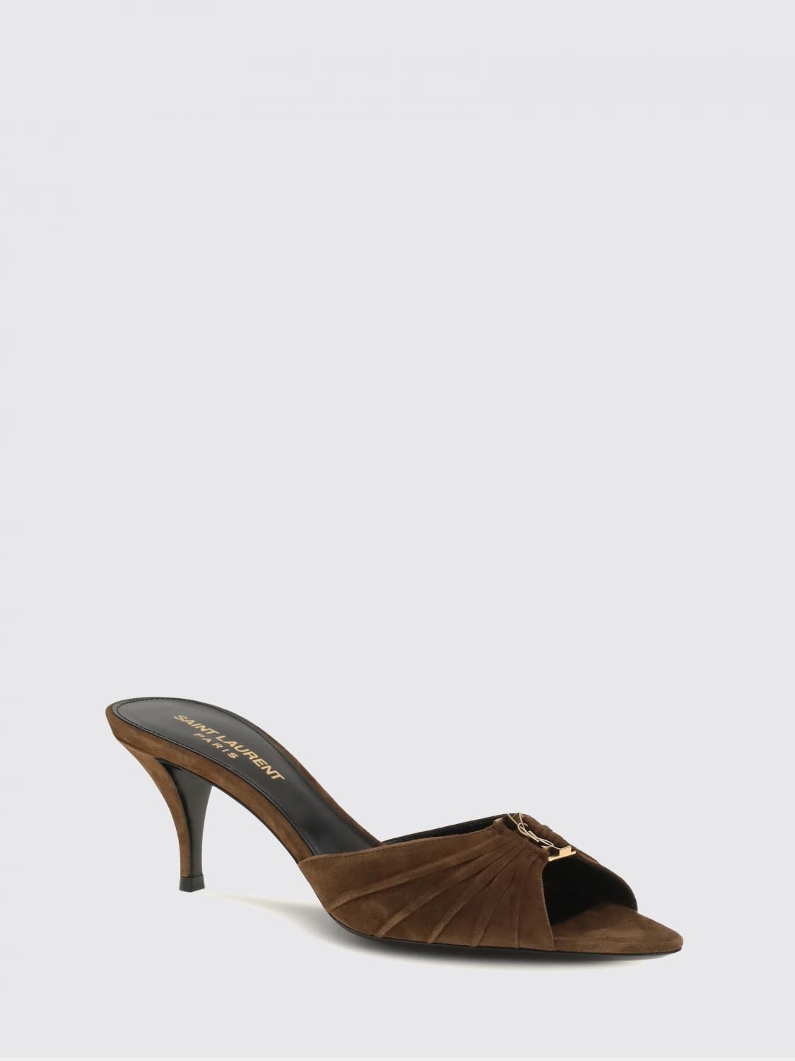 Saint Laurent Heeled Sandal Woman Brown SAINT LAURENT