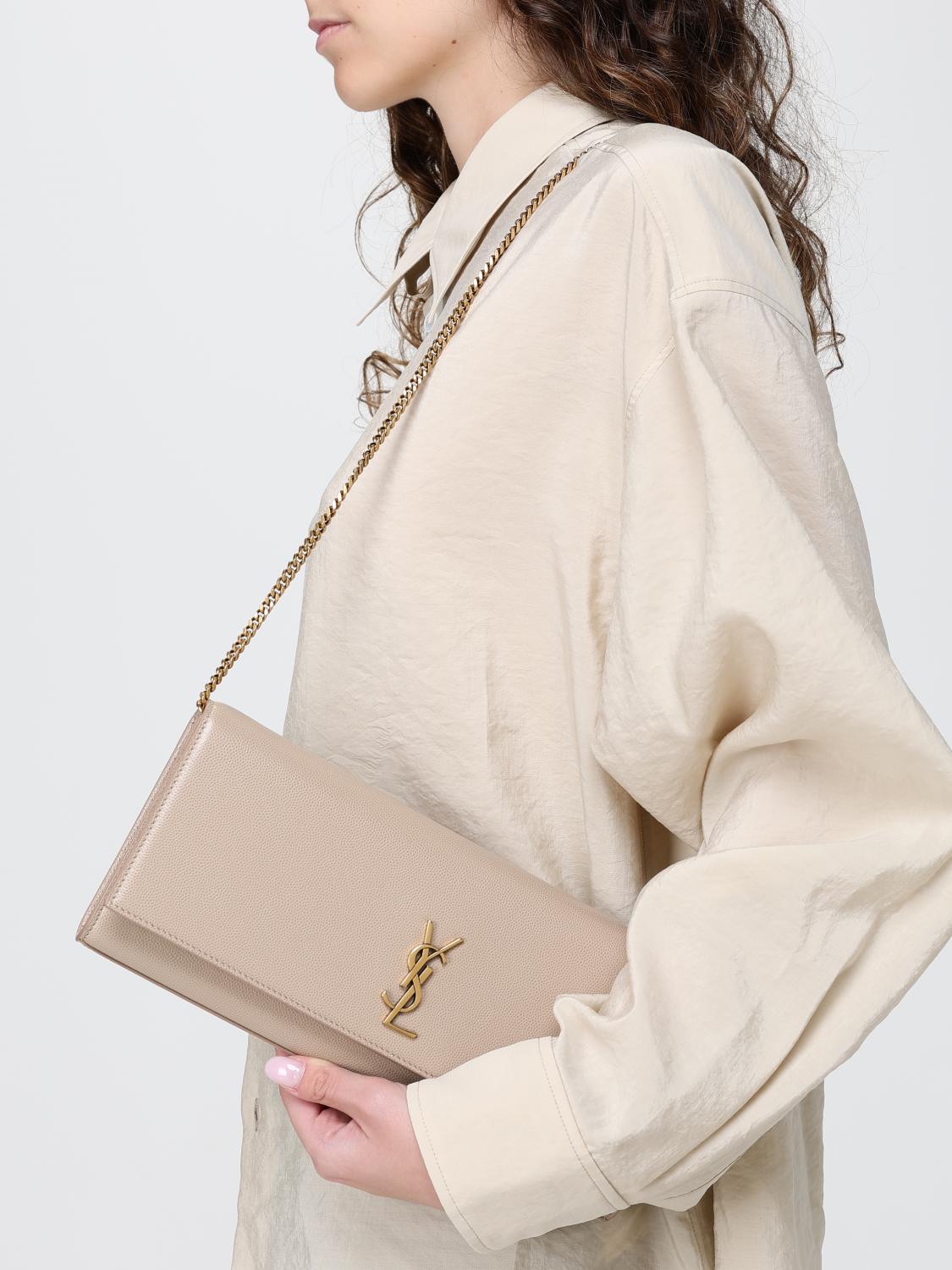 Saint Laurent Clutch Woman Beige SAINT LAURENT