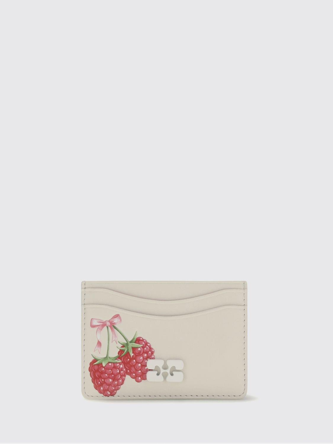 Ganni Women Bou Card Holder With Raspberry Print GANNI