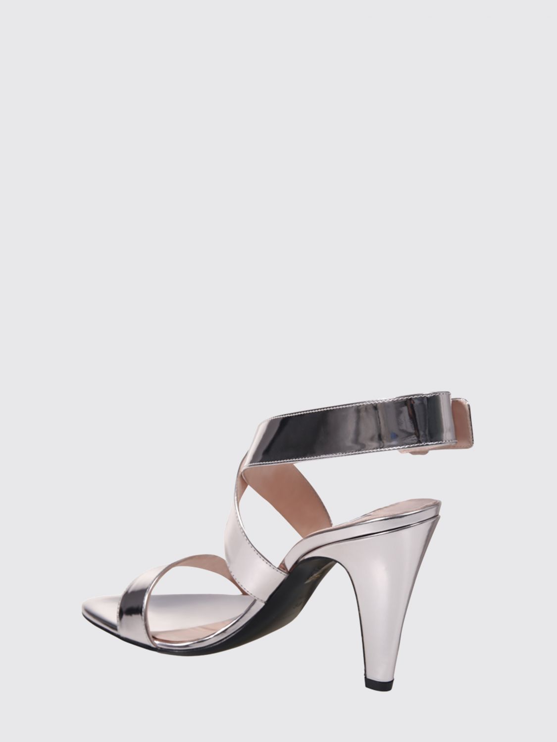 AlaiA Women Patent Leather Sandals Alaia With A High Cone Heel And An Ankle Strap ALAIA