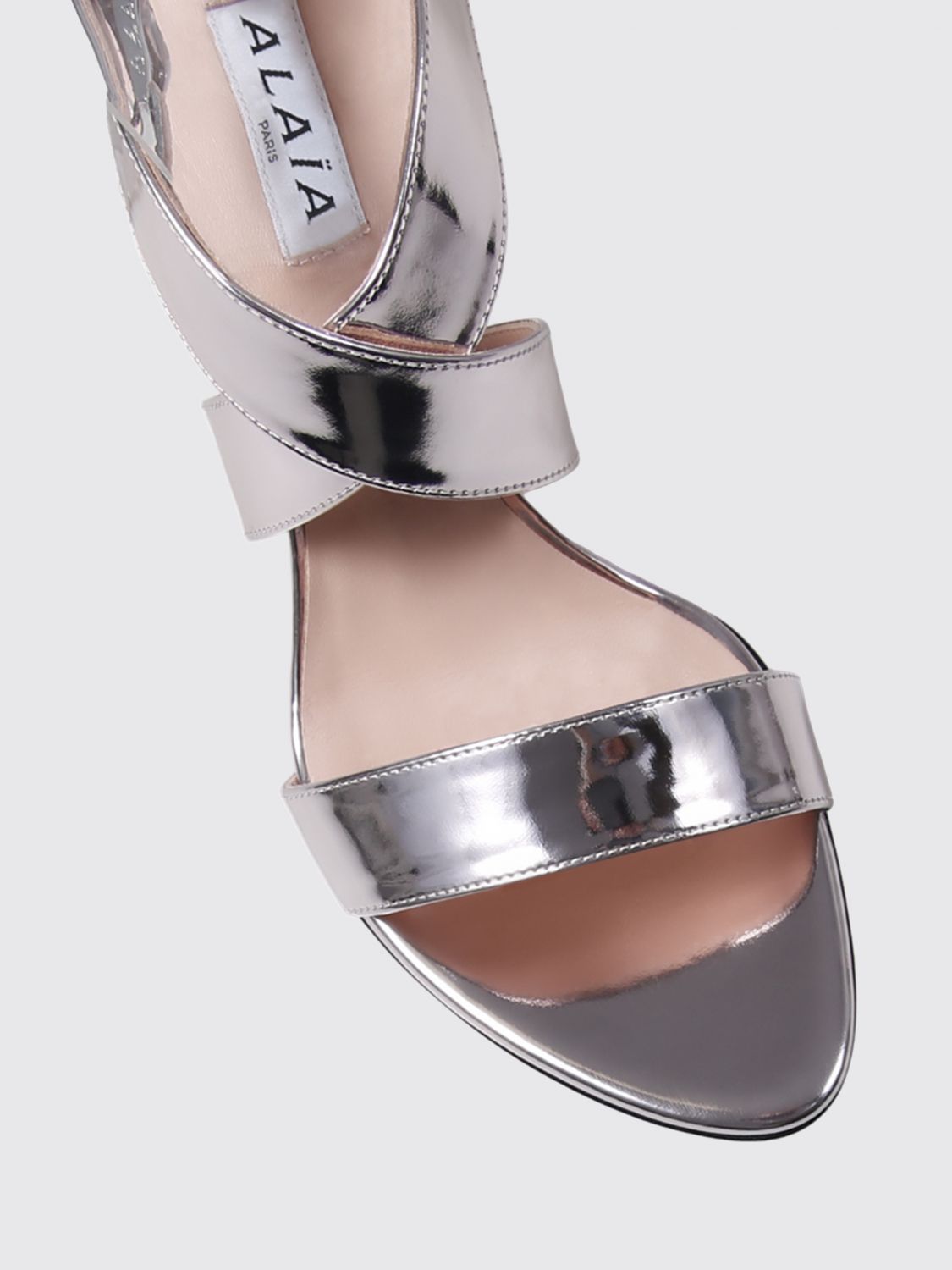 AlaiA Women Patent Leather Sandals Alaia With A High Cone Heel And An Ankle Strap ALAIA
