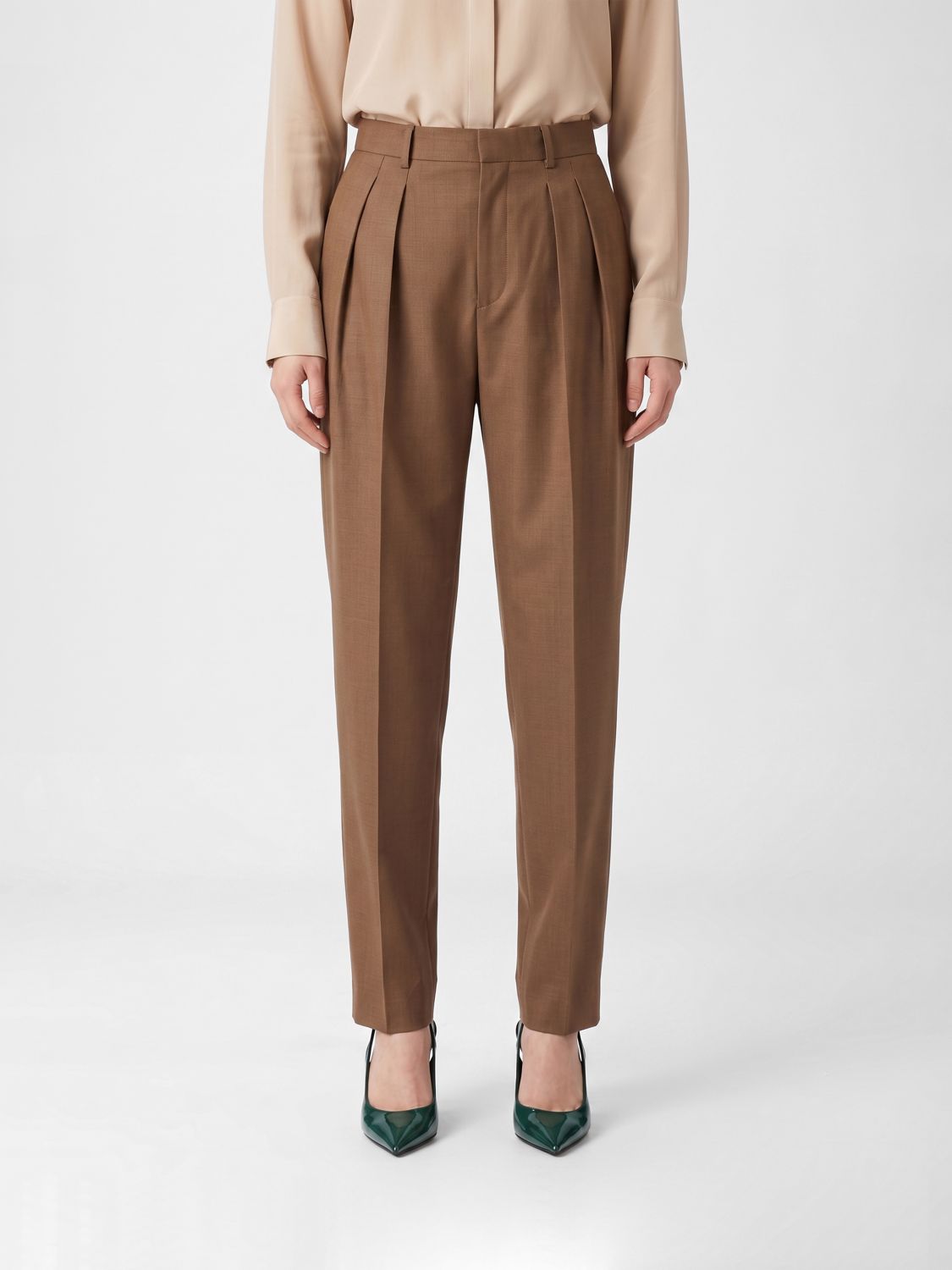 Saint Laurent Pants Woman Brown SAINT LAURENT