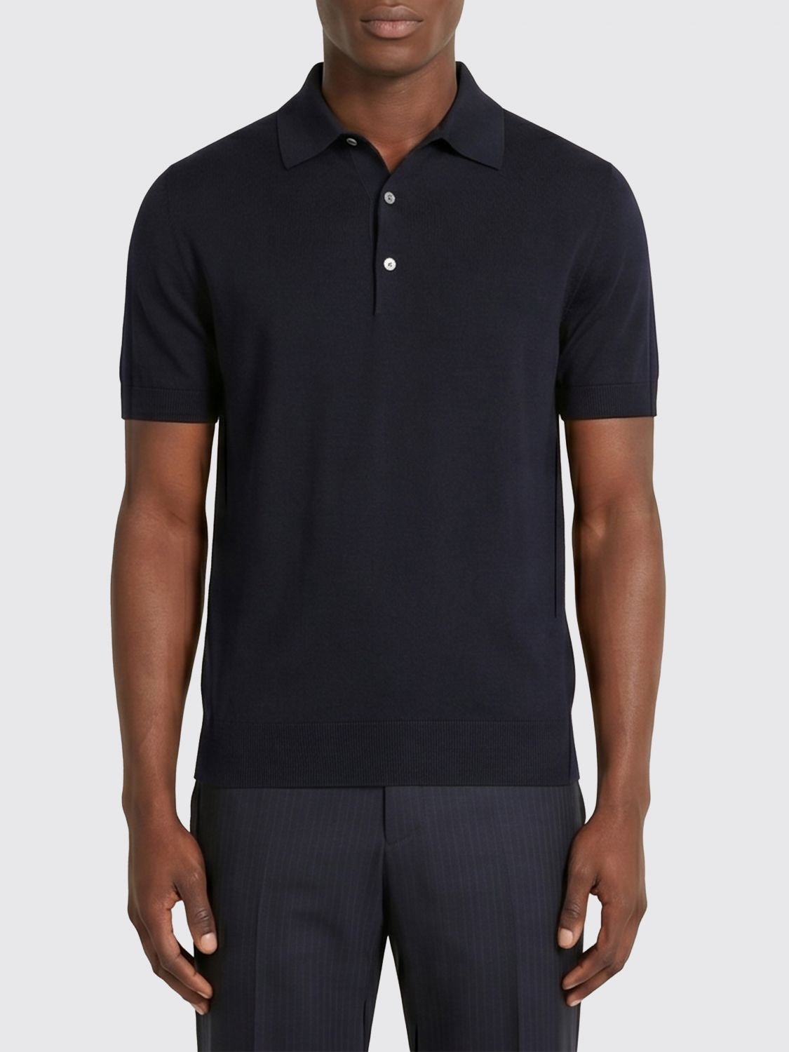 Zegna Polo Shirt Men Blue ZEGNA
