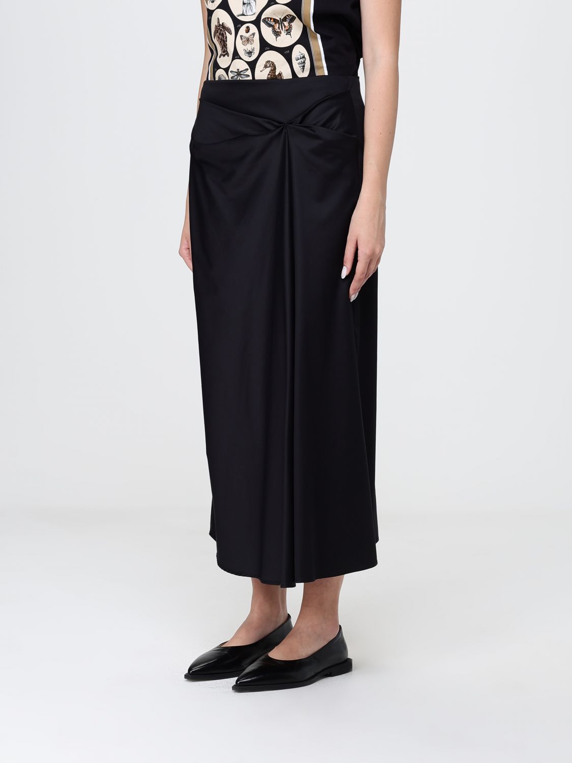 Max Mara Women Draped A-Line Midi Skirt Max Mara In Cotton With A Concealed Back Zip MAX MARA