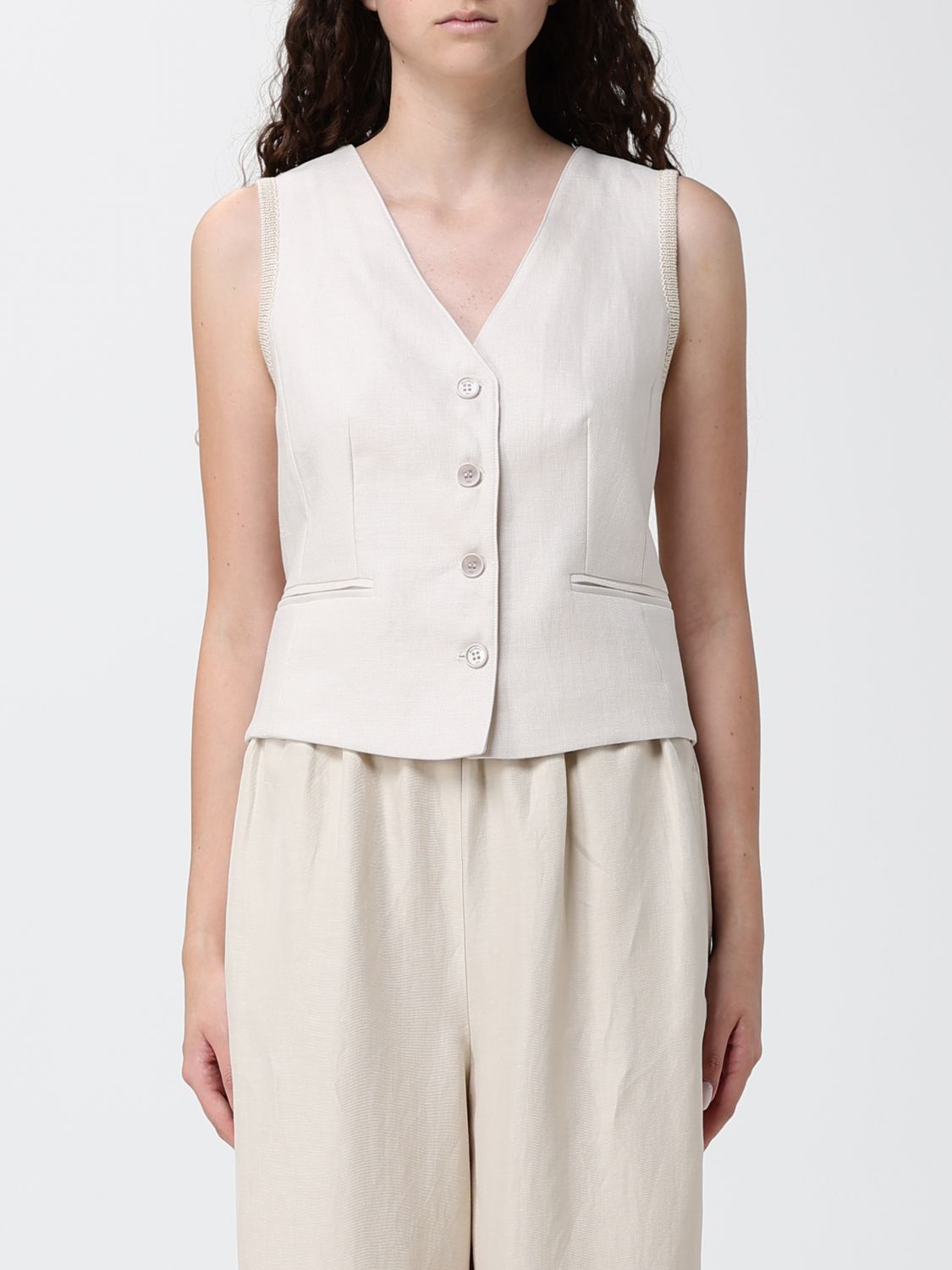 Max Mara Waistcoat Woman Beige MAX MARA