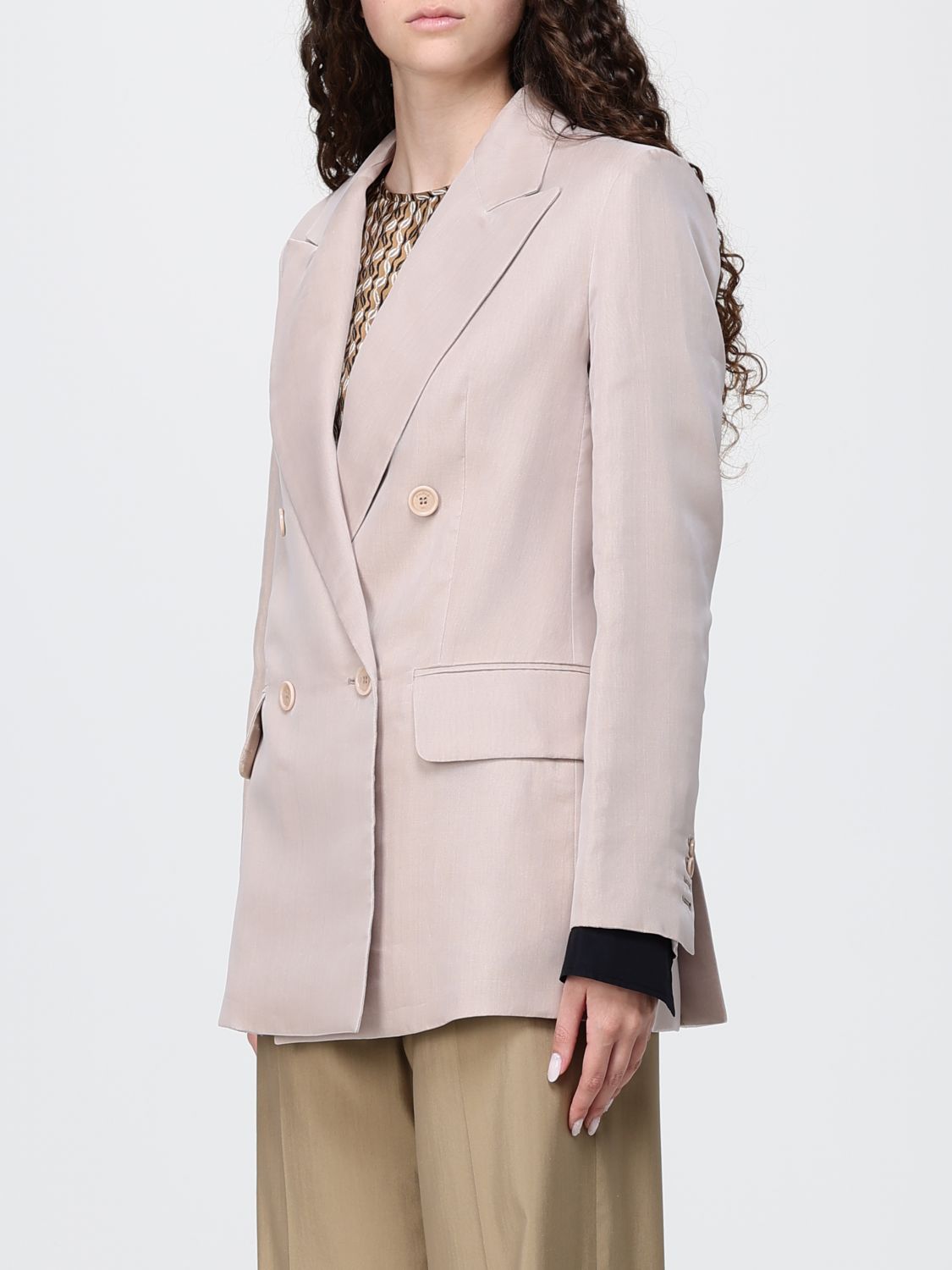 Max Mara Women Elegant Double-Breasted Silk Blazer Max Mara With Lapels And Flap Pockets MAX MARA
