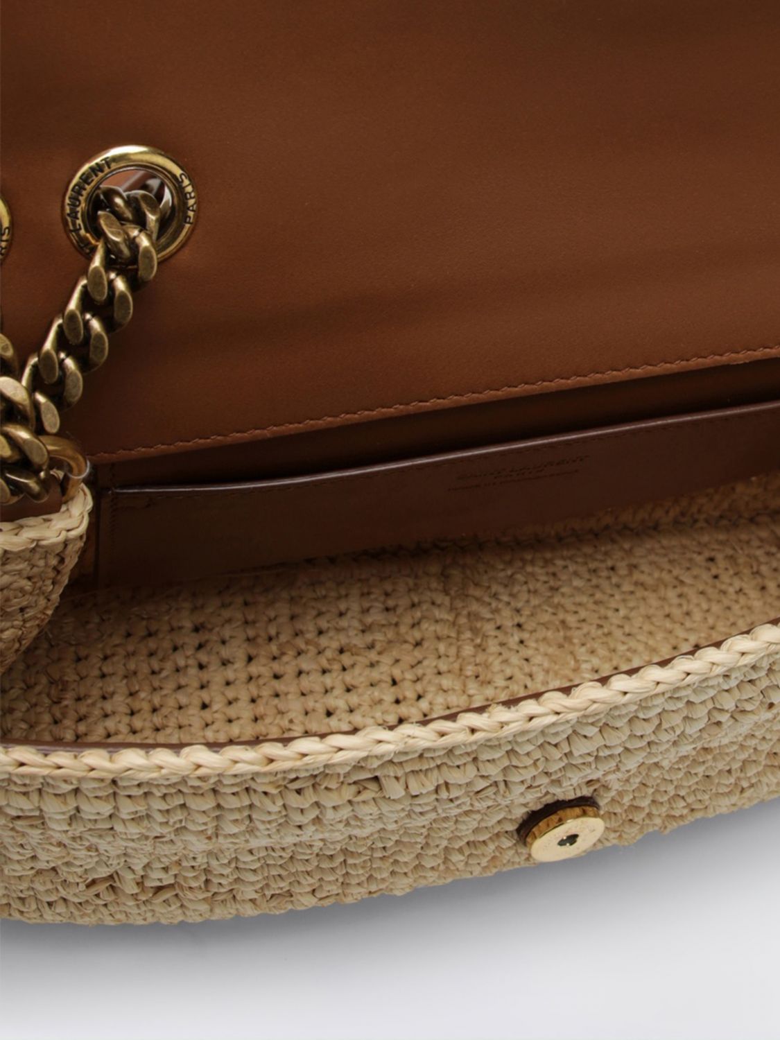 Saint Laurent Women Saint Laurent Loulou Small Crochet Raffia Shoulder Bag With Ysl Monogram SAINT LAURENT