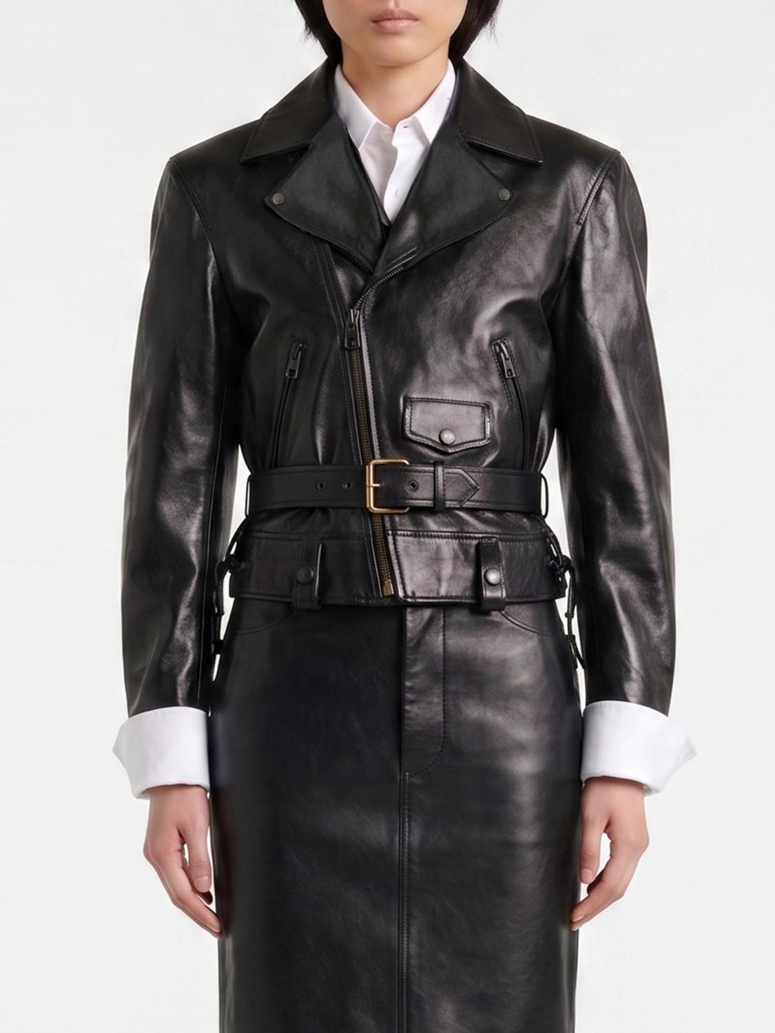 Saint Laurent Jacket Woman Brown SAINT LAURENT