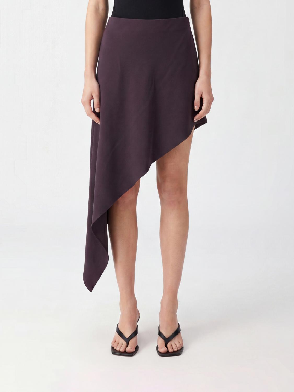 AlaiA Women Alaia Asymmetrical Mini Skirt In Viscose And Paper Blend ALAIA