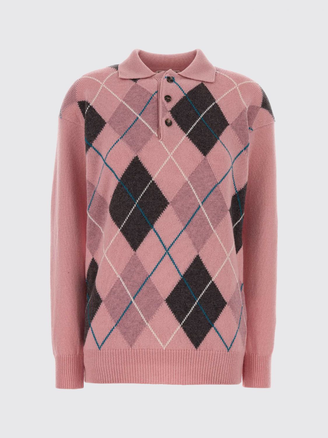 Jw Anderson Women Pink Wool Polo Shirt J.W. ANDERSON