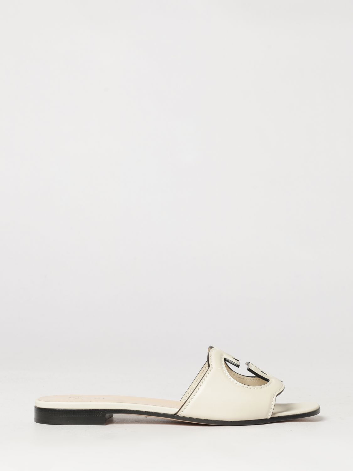 Gucci Smooth Leather Mules With Gg Monogram And Square Toe GUCCI