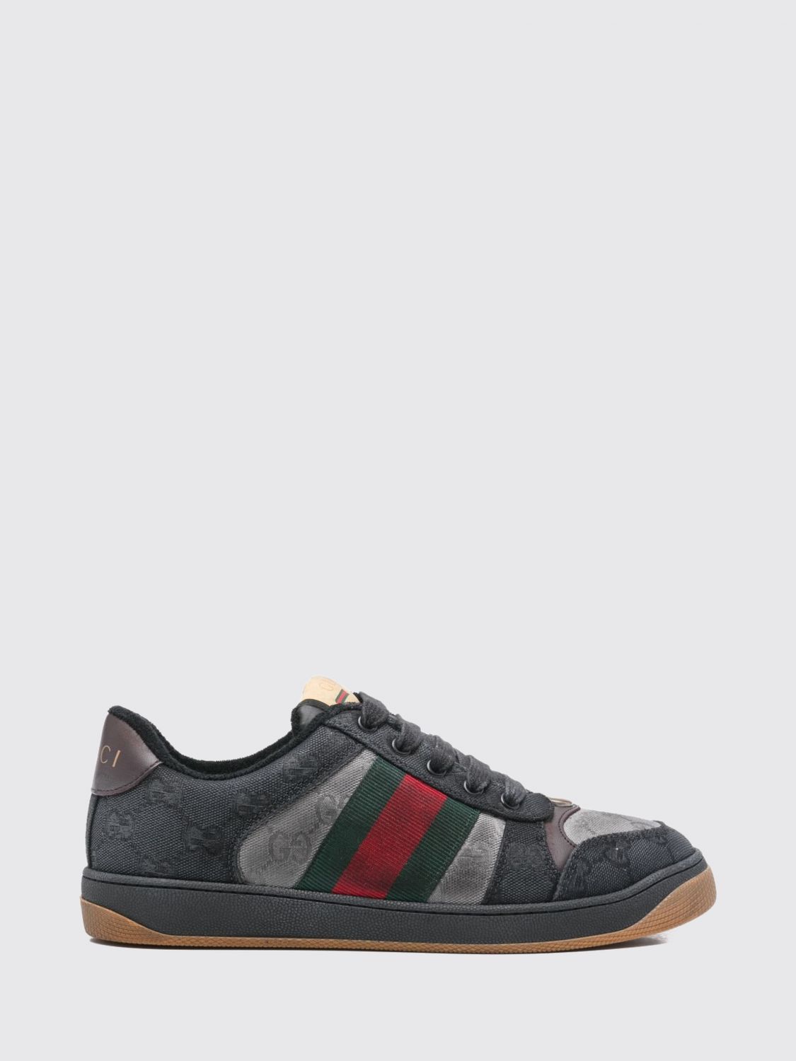 Gucci Men Screener Gg Monogram Jacquard Cotton Sneakers Gucci With Distressed Effect GUCCI