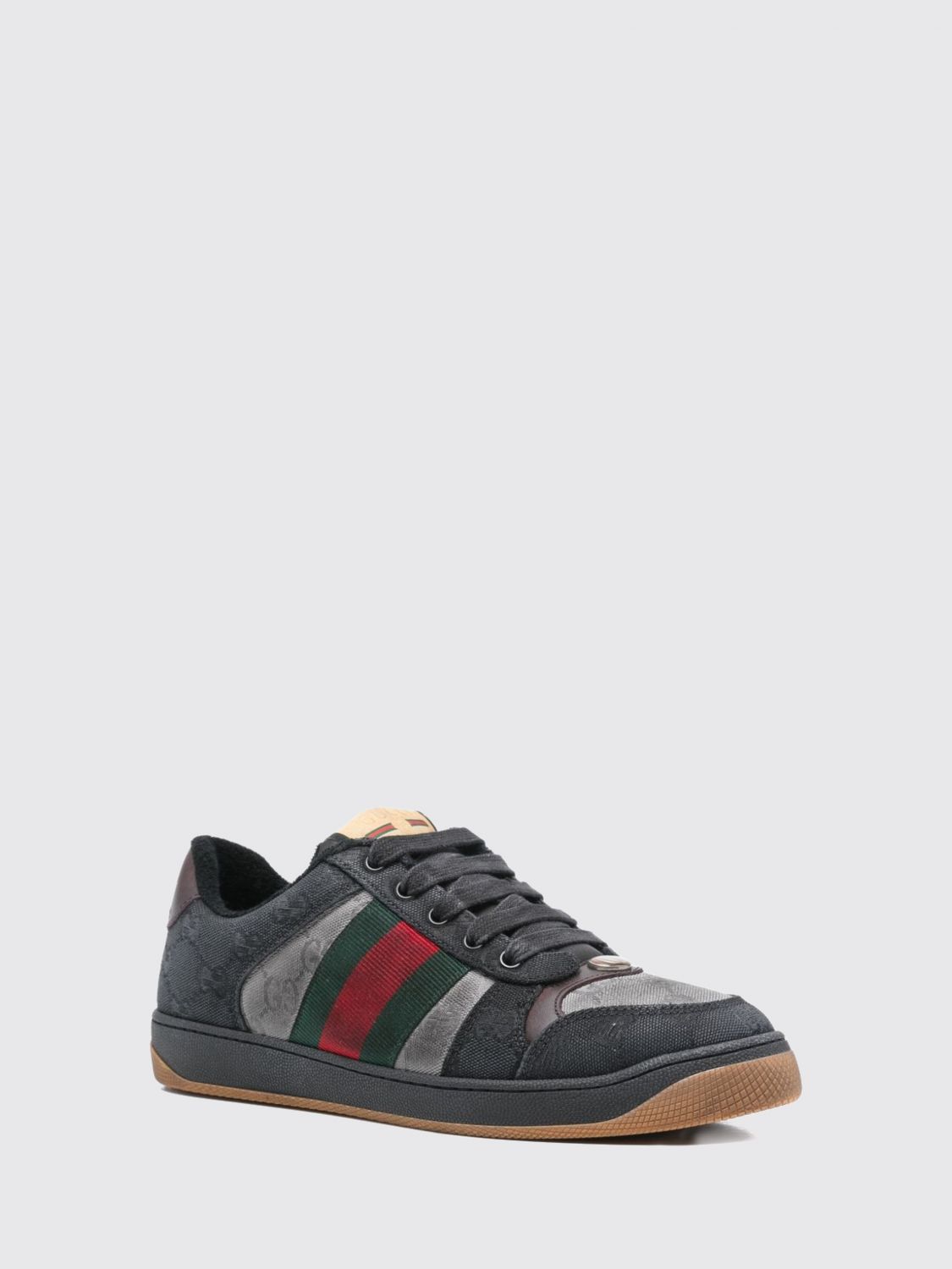Gucci Men Screener Gg Monogram Jacquard Cotton Sneakers Gucci With Distressed Effect GUCCI