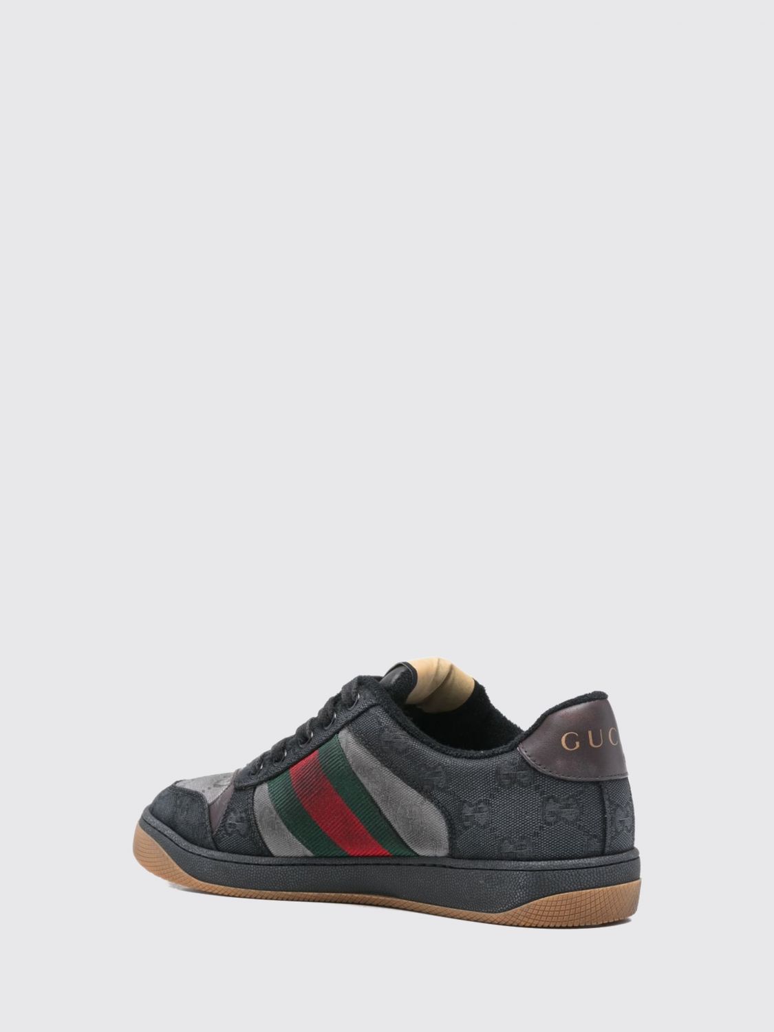 Gucci Men Screener Gg Monogram Jacquard Cotton Sneakers Gucci With Distressed Effect GUCCI