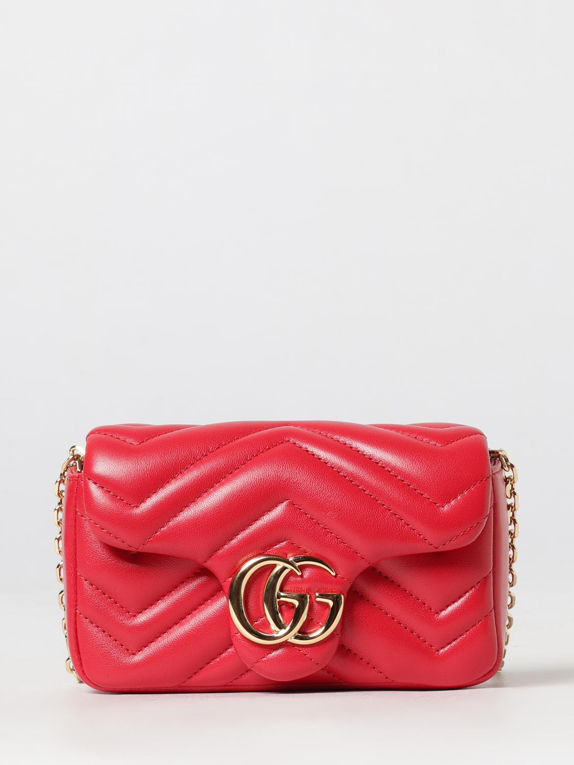 Gucci Women Gucci Gg Marmont Red Matelasse Nappa Mini Shoulder Bag GUCCI
