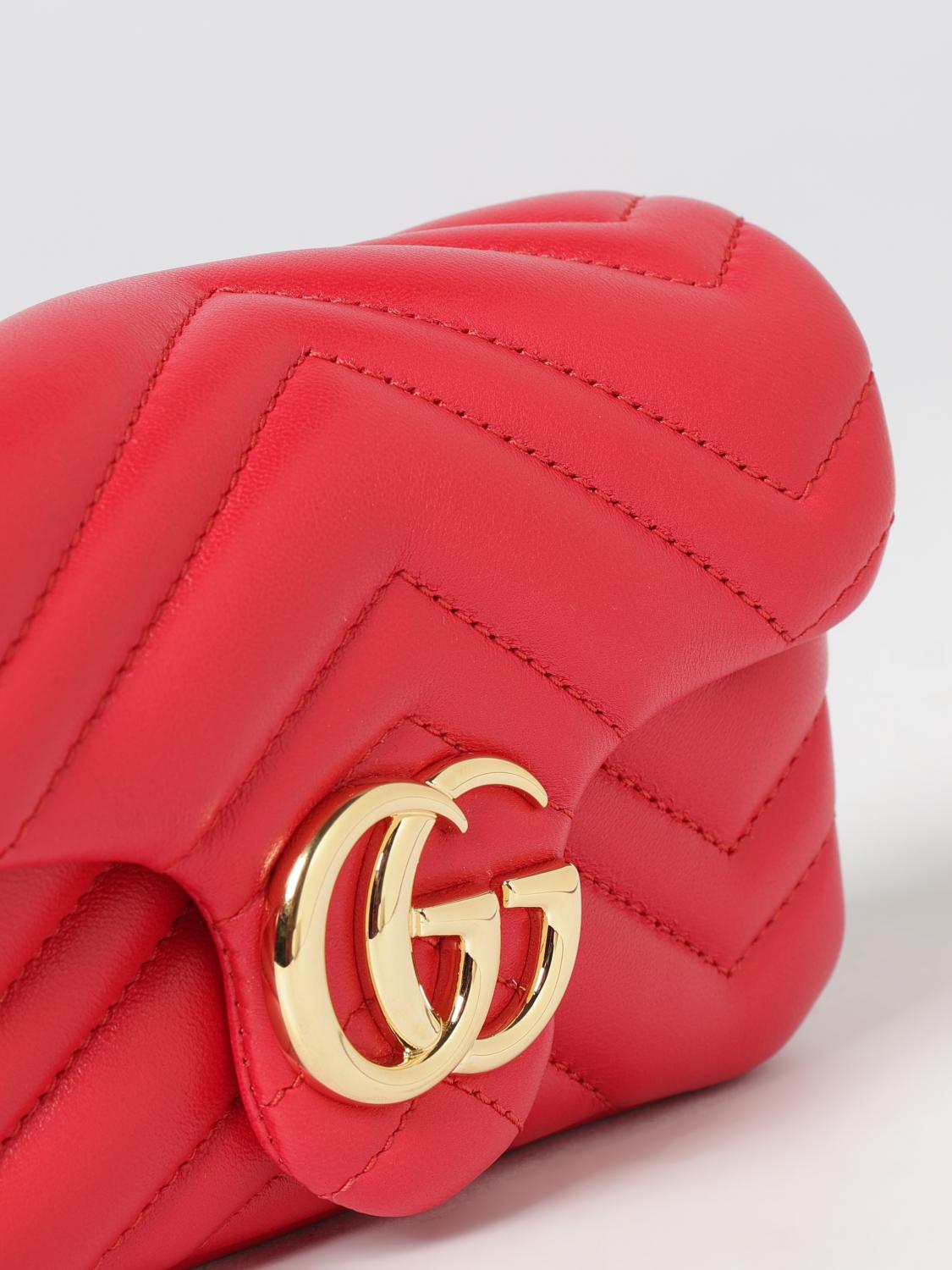 Gucci Women Gucci Gg Marmont Red Matelasse Nappa Mini Shoulder Bag GUCCI