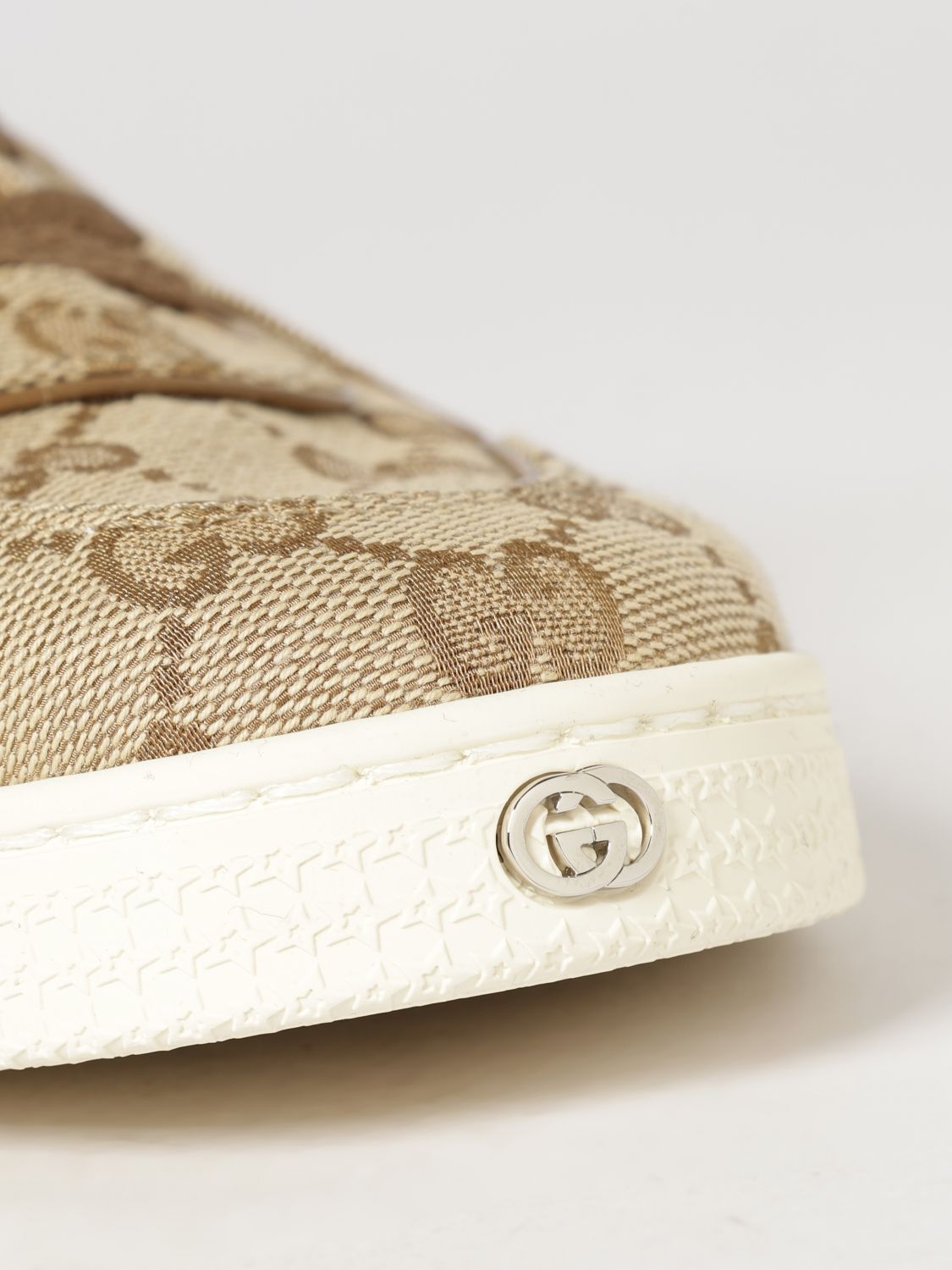 Gucci Women Stretch Low-Top Cotton Sneakers Gucci With Jacquard Gg Monogram