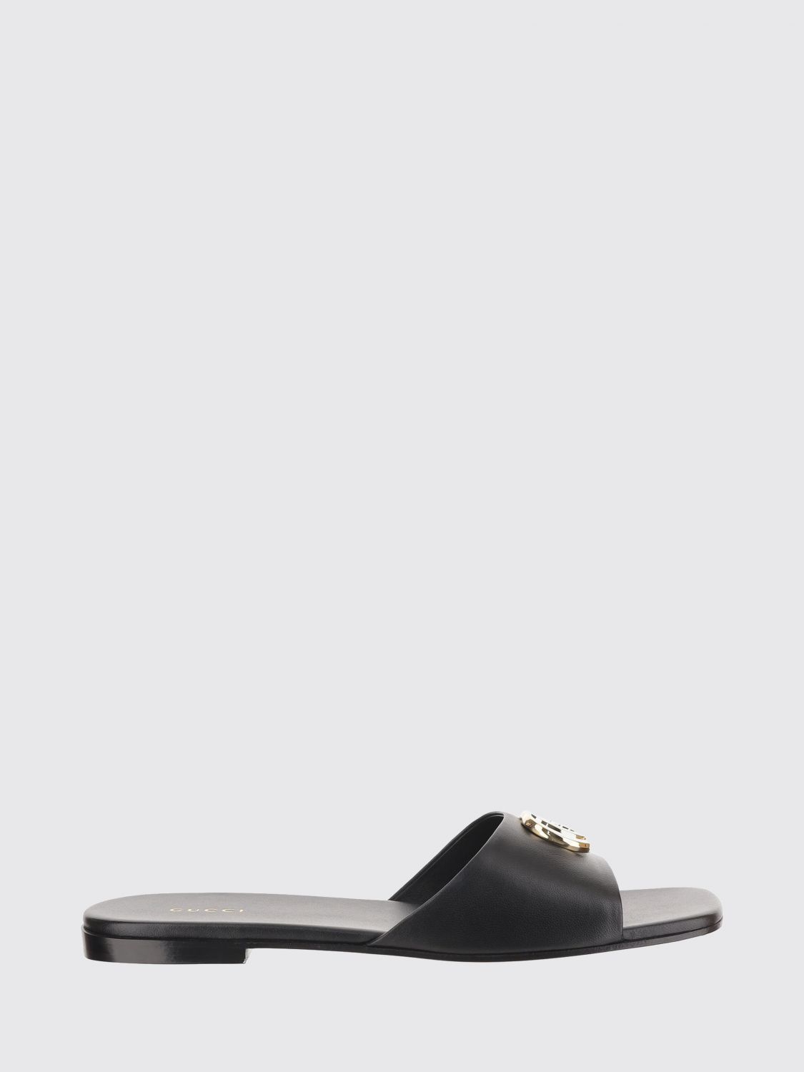 Gucci Women Gucci Gg Marmont Nappa Leather Low-Heeled Mules With Metallic Monogram GUCCI