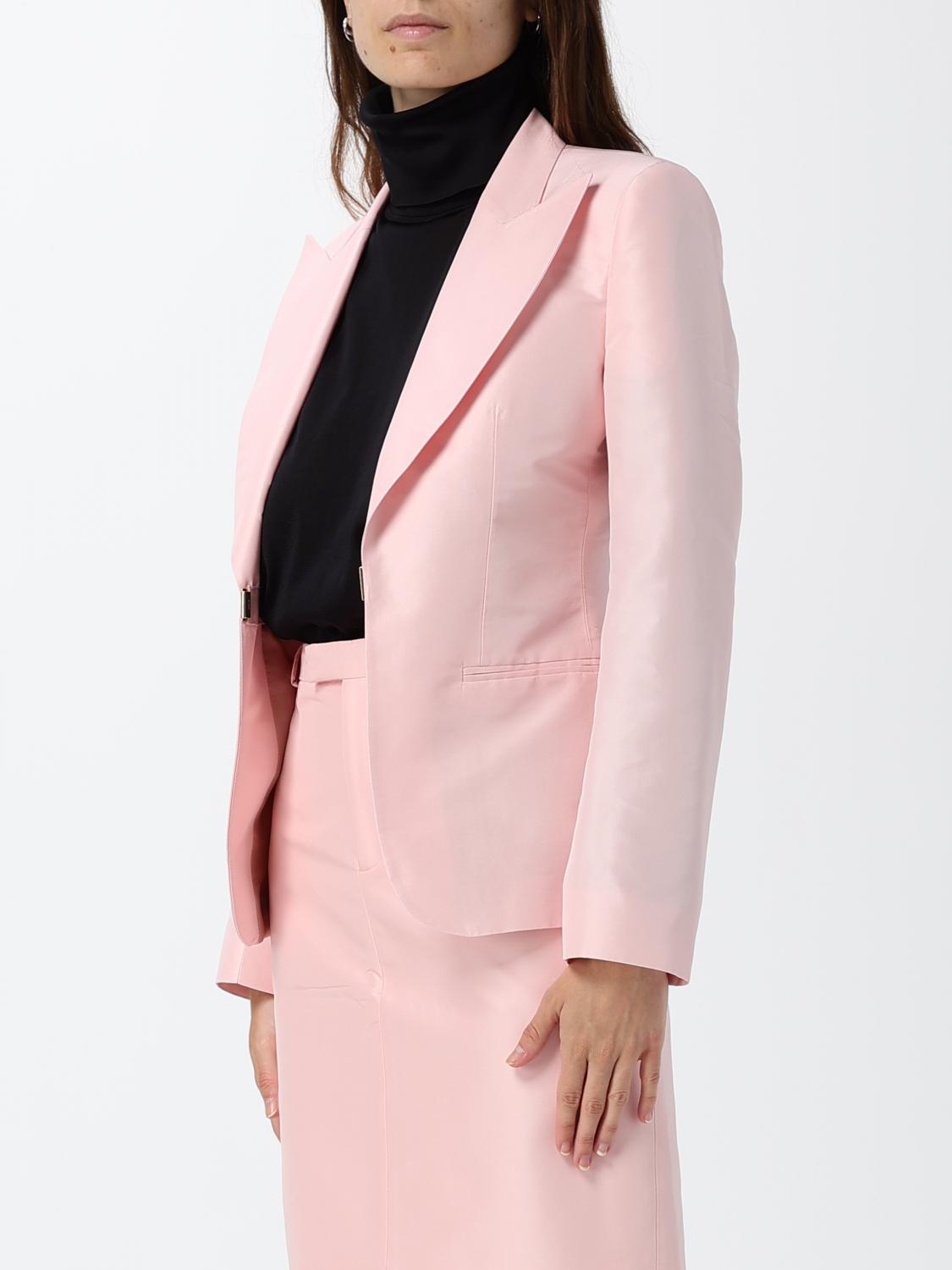 Gucci Women Gucci Cropped Single-Breasted Silk Blazer With Peak Lapels GUCCI