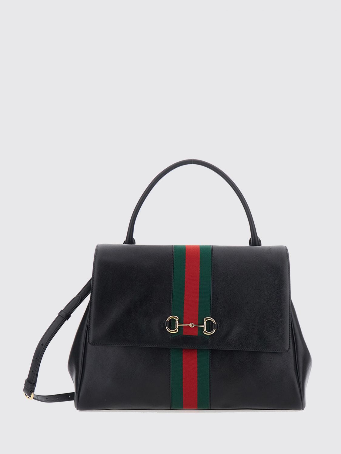 Gucci Women Gucci Large Paparazzo Smooth Leather Shoulder Bag With Horsebit Detail GUCCI