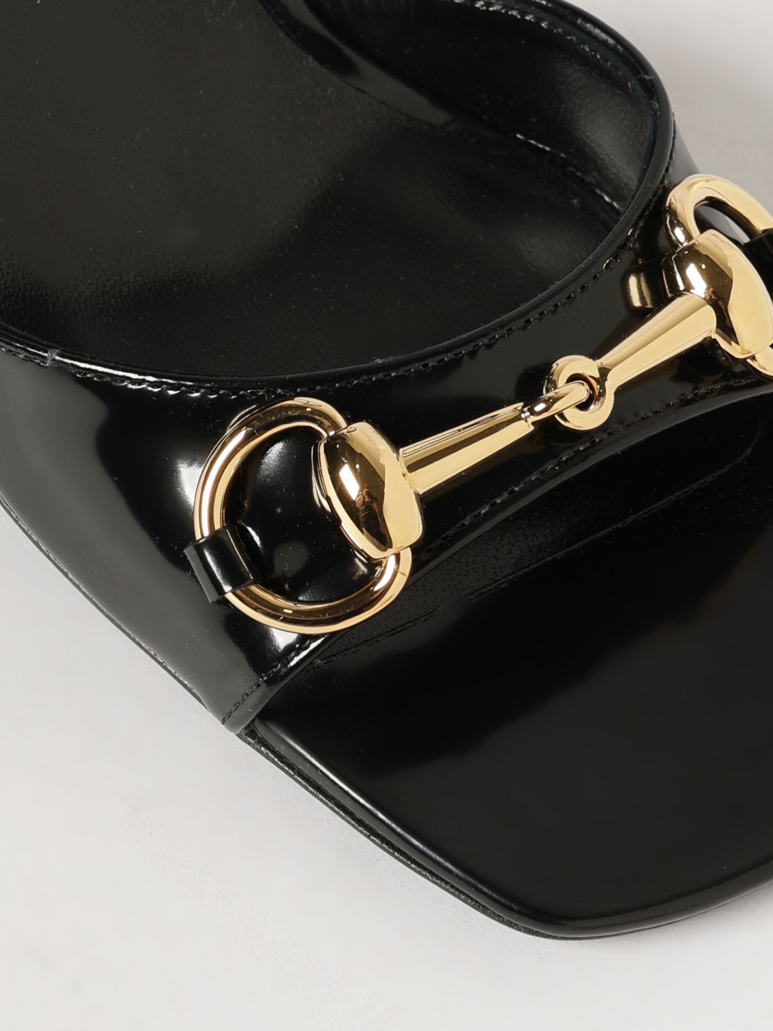 Gucci Women Gucci Signora Brushed Leather Sandals With Horsebit Detail And High Heel GUCCI