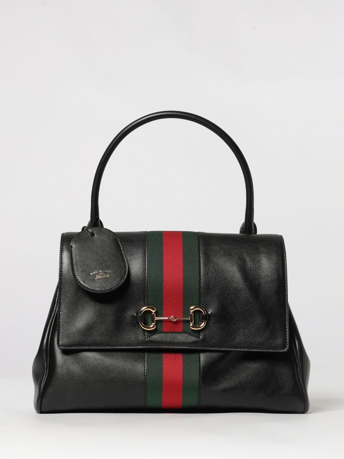 Gucci Paparazzo Leather Top Handle Bag With Web And Horsebit GUCCI